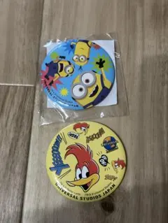ミニオン & ウッディ・ウッドペッカー 缶バッジセット　USJ