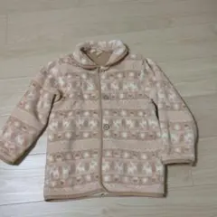 フリースジャケット ベージュ系 模様入り