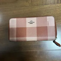 COACH 長財布 ギンガムチェック ラウンドファスナーのサムネイル