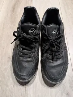 asics ブラック スパイクシューズ　野球　21.5