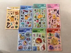 【韓国限定】ポケモン/ウォーターシール/ぷくぷくシール/7点セット/ダイソー