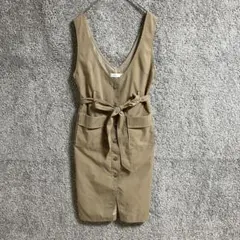 セシルマクビー　M　ノースリーブジャンパースカート　重ね着　リボンベルト　ポッケ