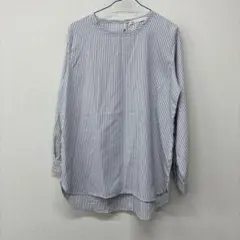 ikka ストライプ柄 長袖ブラウス　シャツ　L ◎35のサムネイル