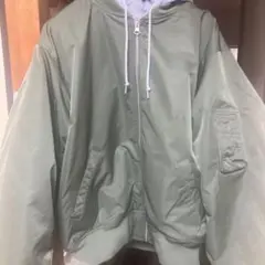 オリーブグリーン MA-1ジャケット フード付き