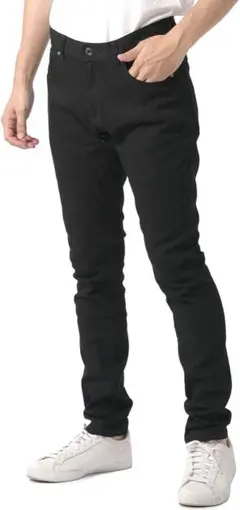 【新品未使用】ブラック スリムフィット ブラックパンツSサイズ