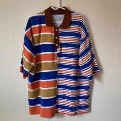 ZARA クレイジーパターン ポロシャツ 半袖 個性的　XLのサムネイル