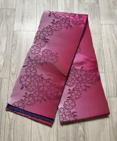 半幅帯　浴衣帯　洒落帯　○ ポリエステル　花柄　流水○w6