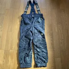 DESCENTE スキーウェアメンズ ブラック ビブパンツ サスペンダー