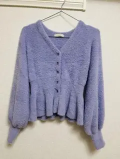 FREE'S MART ショートシャギーペプラムニットカーディガン