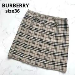 BURBERRY バーバリー　タイトミニスカート　ノバチェック　36 コットン
