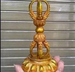 金剛杵 パジュラ クリスタル天然水晶 彫刻 独鈷杵 仏具 置物 長さ約