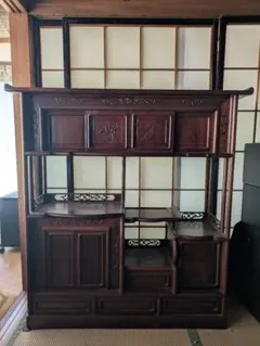 中古】茶箪笥 紫檀 飾り棚 和家具 引取のみ - メルカリ