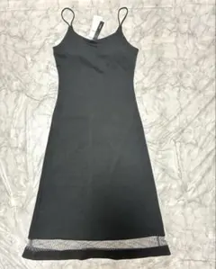 新品定価1.3万【胸パッド付】 キャミロングワンピース L 黒 美シルエット