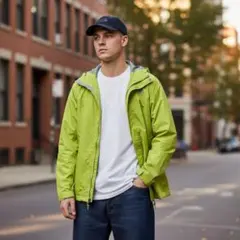 USA古着THENORTHFACEナイロンジャケットレインウェアキッズイエローS
