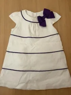 Janie &Jackホワイトストライプワンピースのサムネイル