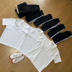未使用含む150cm通学セット　スクールポロシャツ 上履き ユニクロ　ズボン