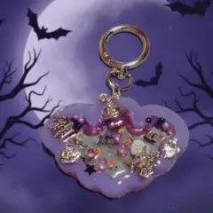 ハロウィン パープル レジン シャカシャカキーホルダー