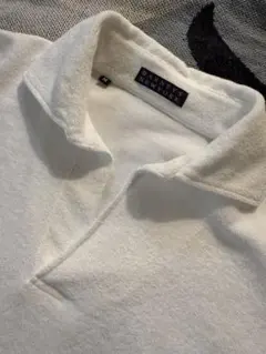 日本製BARNEYS NEWYORK パイル地 スキッパーポロシャツ ホワイトのサムネイル