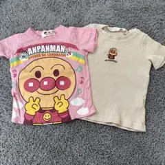 【2点セット/80cm】アンパンマン Tシャツ　ピンク　刺繍　春夏