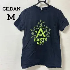 大特価‼️GILDAN 【M】EARTH DAY Tシャツ ブラック ロゴ