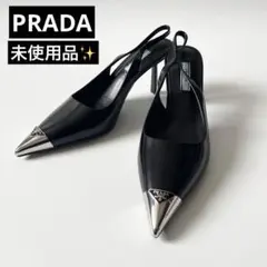 未使用✨PRADA プラダ　三角ロゴ　ポインテッドトゥパンプス　ブラック　レザーのサムネイル
