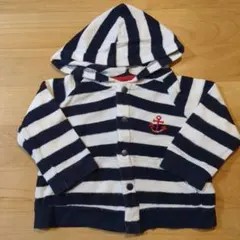 COMME CA ISM ストライプフード付きトレーナー 80