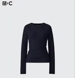 新品未開封 ◎ユニクロ 3D メリノブレンド リブ セーター ニット ネイビー