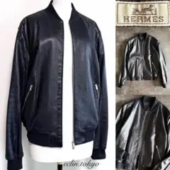 HERMES 《約400万》パイソン ライダース ジャケット ブルゾンE4837のサムネイル