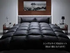 在庫限り！新品 送料込 羽根布団シングル 8点セットシングルベッドタイプBL