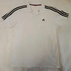 格安：アディダスadidas メンズ ポロシャツ ホワイト 3ストライプのサムネイル