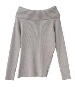 値下げ)オフショルダー グレー ニット