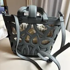 ZARA　カットアウトデザイン2wayショルダーバッグ　ブルーグレーのサムネイル