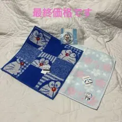 ドラえもんタオルハンカチ２枚セット缶バッジ付き❣️