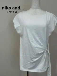 ニコアンド 3 カットソー 白 ホワイト Tシャツ 綿 シンプル 襟汚れ有