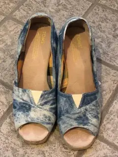 TOMS トムス デニム パンプス  ウェッジ  オープントゥ ロンハーマンのサムネイル