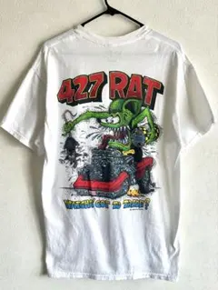 【 Rat Fink 】 バックプリントTシャツ ホワイト Mサイズのサムネイル