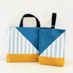 【即納可能】さんかくストライプがオシャレな入園入学グッズ2点セット