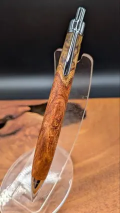 574花梨　紅白　瘤杢　スポルテッド　木軸シャーペン　ボールペン