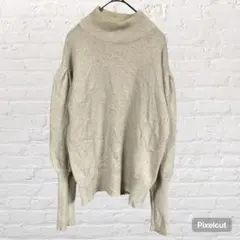 10643 ラグナムーン 長袖ニット セーター ボリューム袖 フォックス ラメ