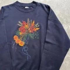 90年代 フルーツオブザルーム 紅葉 どんぐり スウェット ネイビー USA製