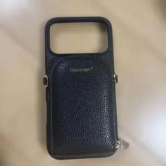 Hanmanブラック iPhoneケース チェーン付き