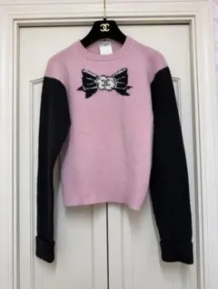 CHANEL 長袖Tシャツ ブラック ピンクライン - メルカリ