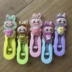 Labubu(ラブブ)前髪クリップ、ヘアクリップ、　ヘアピン5個セット