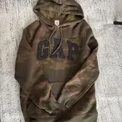 00s old GAP 迷彩柄 カモフラ ギャップ パーカー ロゴ刺繍 裏起毛