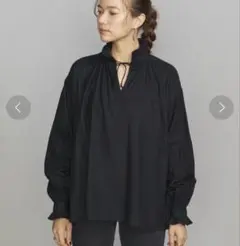 イギリス製 The Duchess Designs フリル ブラウス シャツ 黒