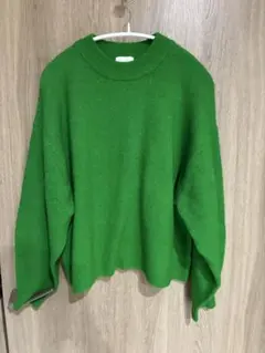 【H&M】グリーン 長袖ニット