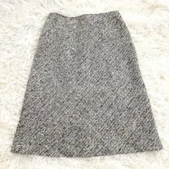 y8282 良品✨イタリア製 ベネトン ツイードスカート 綺麗め 上品 膝下丈のサムネイル