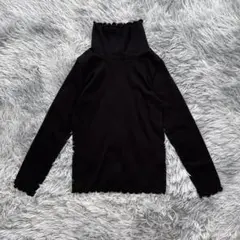 【エルフィンドール】120 キッズ ハイネックカットソー 長袖 黒 美品✨