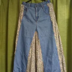 RNAMEDIA デニム花柄ワイドレッグパンツのサムネイル