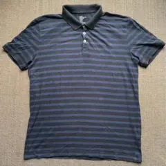 「#556」H&M ポロシャツ　青黒ボーダー　Mサイズ
